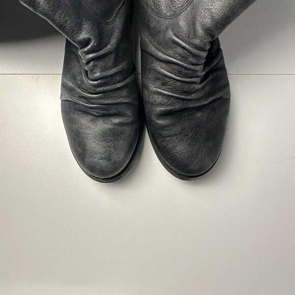 Zigi Soho “Mixer” Distressed Dark Grey Leather Tall Boots – Size 9 - Picture 10 of 13